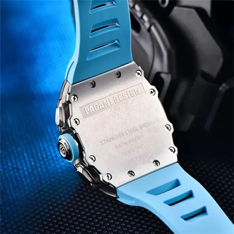 Pagani Design Tiffany Blue & Silver Combination Men's Watch- PD-YS011